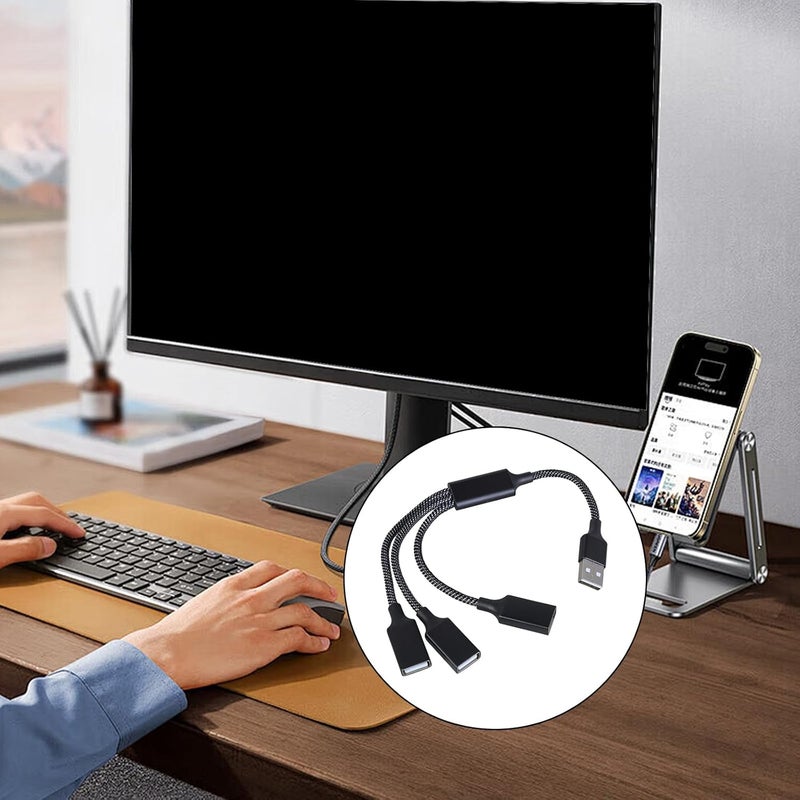 Compact USB splitter cable USB expansion cable to 3 female adapters to expand the connectivity of printer cameras and other devices - Image 2