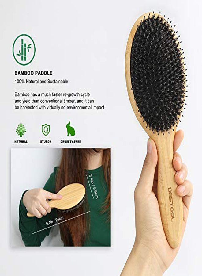 BESTOOL Hair Brush, Boar Bristle Hair Brushes For Women Men Kid, Boar & Nylon Bristle Brush For Wet/Dry Hair Smoothing Massaging Detangling, Everyday Brush Enhance Shine & Health - Image 3