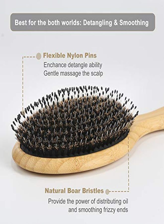 BESTOOL Hair Brush, Boar Bristle Hair Brushes For Women Men Kid, Boar & Nylon Bristle Brush For Wet/Dry Hair Smoothing Massaging Detangling, Everyday Brush Enhance Shine & Health - Image 2