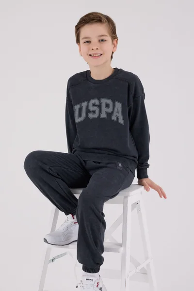 U.S. Polo Assn. U.S. Polo Assn Boys Anthracite Tracksuit Set