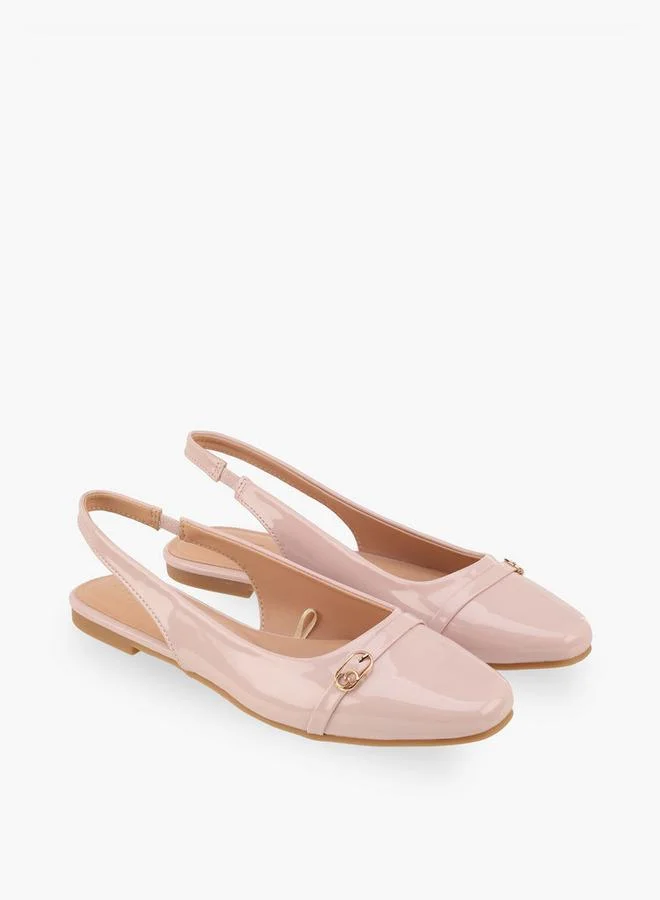 Women Buckle Accent Ballerina Shoes
