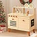 PairPear Play Kitchen for Kids Large Natural Wood Kids Play Kitchen Pretend Accessories with DIY Crafting Bookshelf Montessori Play Food Toys Gift for Toddlers Ages 3 - Image 2