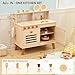PairPear Play Kitchen for Kids Large Natural Wood Kids Play Kitchen Pretend Accessories with DIY Crafting Bookshelf Montessori Play Food Toys Gift for Toddlers Ages 3 - Image 4