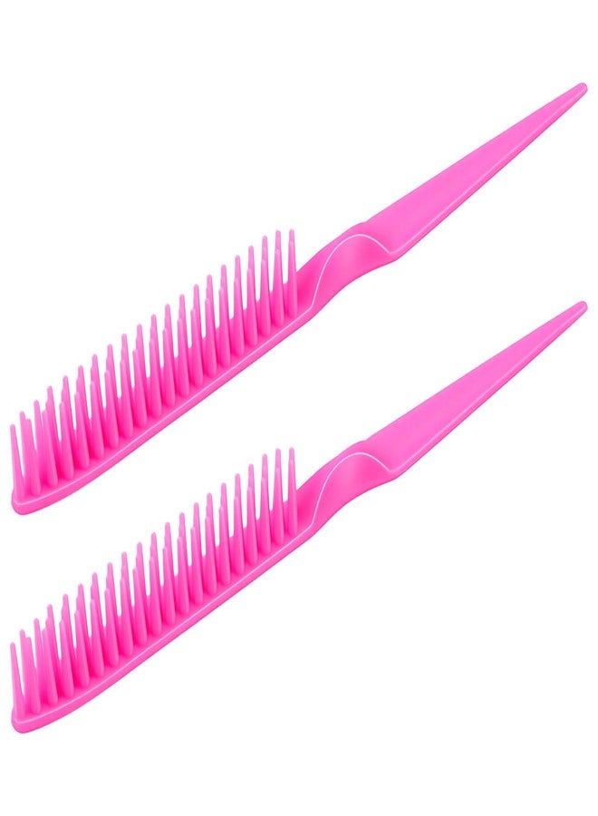 HaiFafafaing 2 PCS 3 Row Comb for Removing Braids,Unbraider Teasing Comb with Rat Tail for Combing, Separating and Shaping Curls,Curly Hair Combs for Women Men(Pink) - Image 1