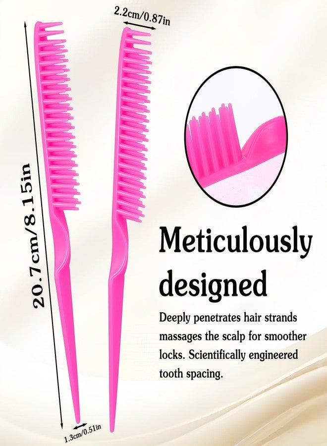 HaiFafafaing 2 PCS 3 Row Comb for Removing Braids,Unbraider Teasing Comb with Rat Tail for Combing, Separating and Shaping Curls,Curly Hair Combs for Women Men(Pink) - Image 2