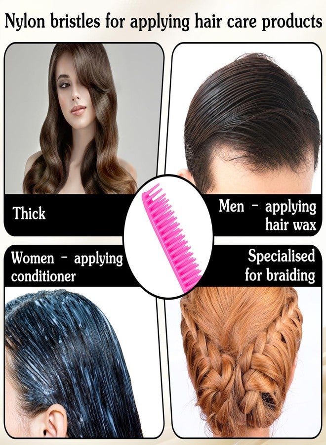 HaiFafafaing 2 PCS 3 Row Comb for Removing Braids,Unbraider Teasing Comb with Rat Tail for Combing, Separating and Shaping Curls,Curly Hair Combs for Women Men(Pink) - Image 4