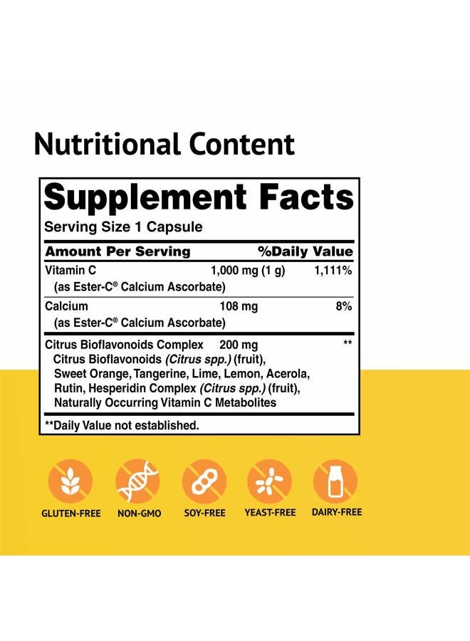 Ester - C American Health - with Citrus Bioflavonoids - 1000 mg. 90 Caps - Image 2