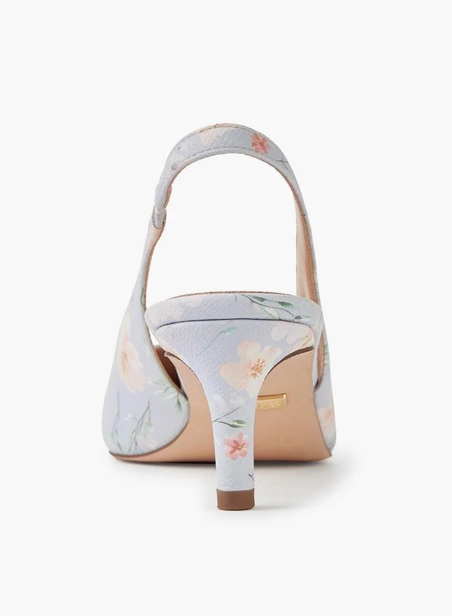 Celeste BLUE Women Floral Print Slingback Shoes for Women | Best Price UAE