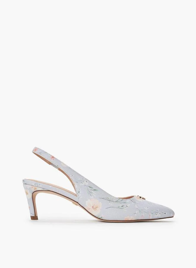 Celeste BLUE Women Floral Print Slingback Shoes for Women | Best Price UAE
