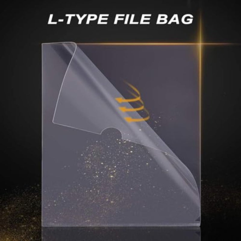 Plastic Clear Document Folders, 20 Pcs clear plastic sleeves, Clear Document Folder Project Pocket, Waterproof A4 L-shaped Transparent Pockets, Document Covers for Office School Work 31*20cm - Image 3