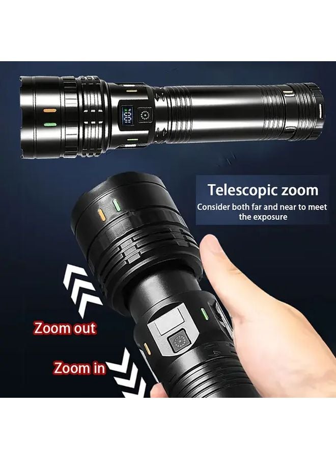 FXS Black Ultra Bright 2003 Lumens Portable Flashlight 4 Modes 3600mAh Battery Outdoor Camping Emergency Power Bank - Image 4