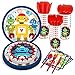 Lide Road 116 Pcs Robot Birthday Party Supplies Kit Robot Plates Napkins Cups Forks Knives Spoons for 16 Guests - Image 4