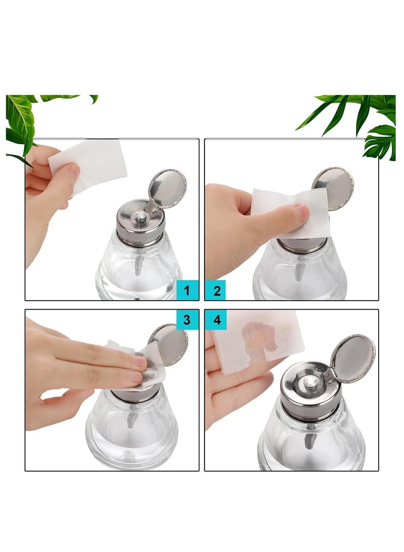 2 Pcs 6 Oz/180 ml Pump Dispenser Bottles - Glass Makeup Remover and Sanitizer Containers with Flip Metal Caps - Image 4