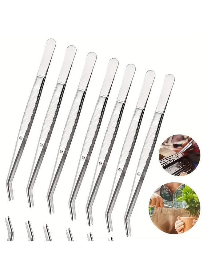 8pcs Multi Functional Precision Tweezers Set Elbow Model For DIY Jewelry Making - Image 3