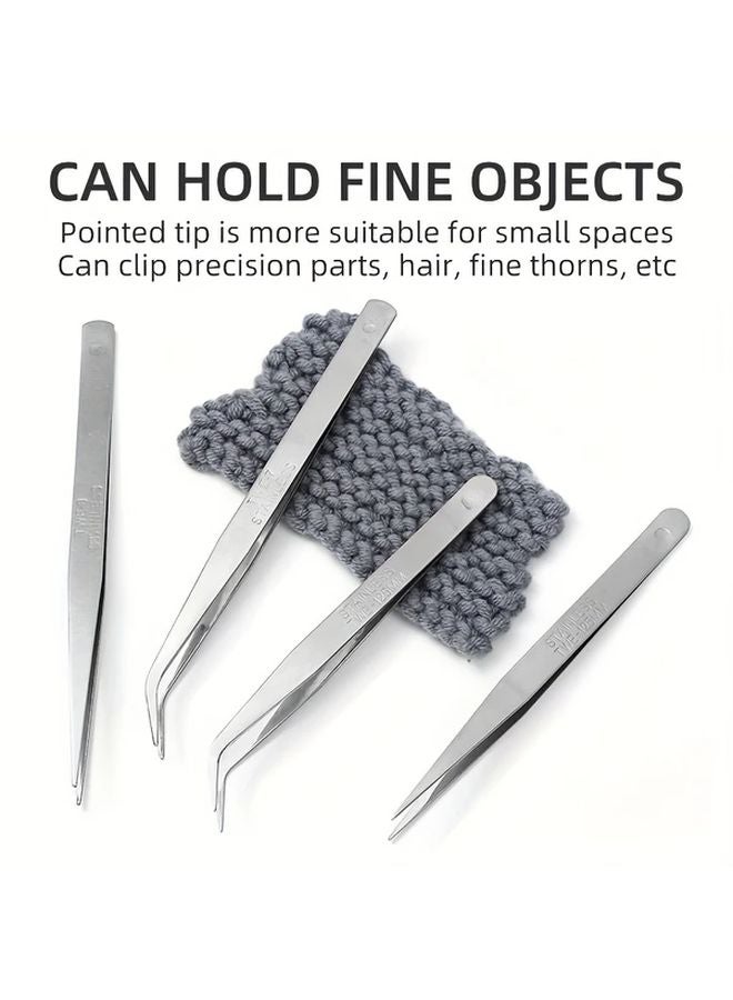 8pcs Multi Functional Precision Tweezers Set Elbow Model For DIY Jewelry Making - Image 2