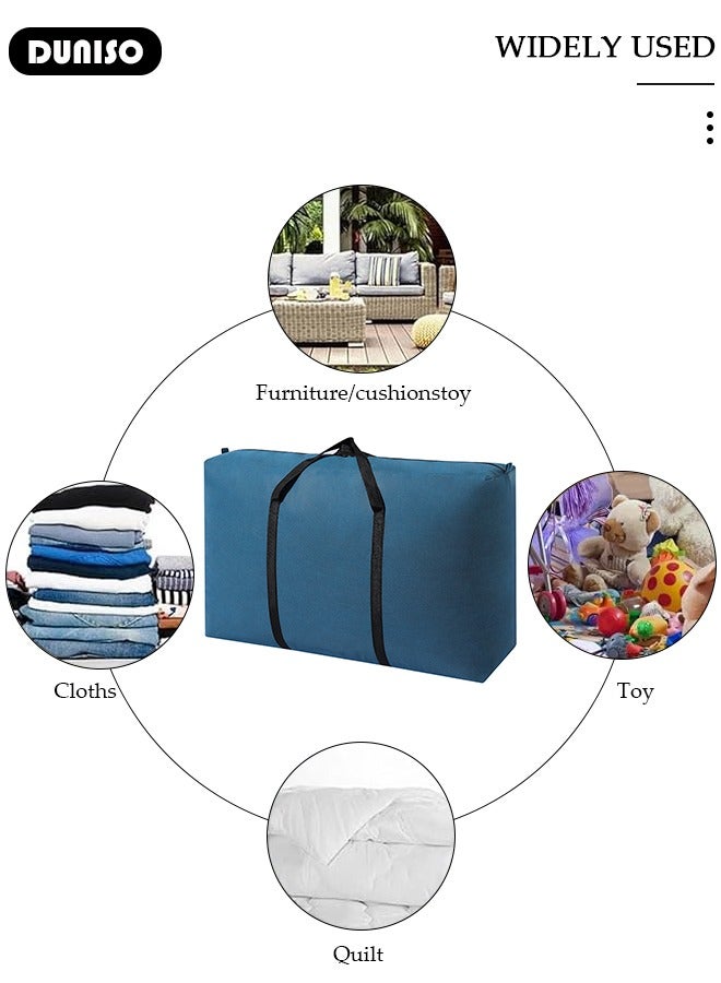 DUNISO 125L Collapsible Moving Bags, 2 Packs Organizing Bags with Zippers and Handles Storage Bag, Space Saving Clothes Storage Laundry Bag For Packing, House Essentials, Sustainable, Water-Resistant - Image 2