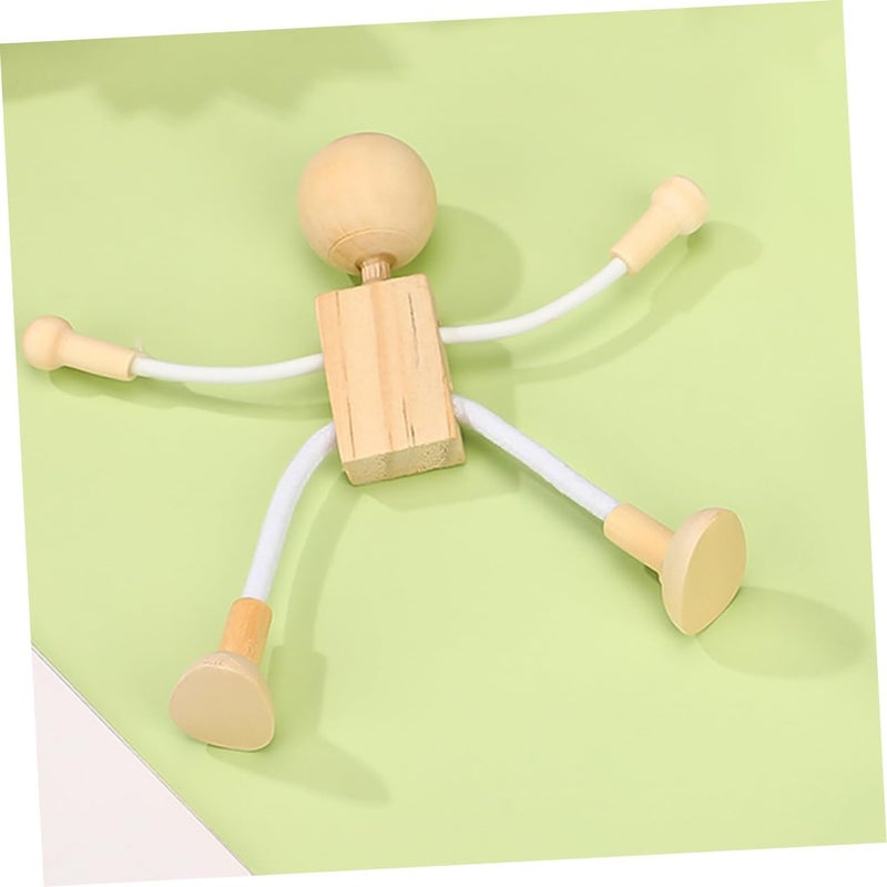 8pcs Unfinished Wooden Peg Dolls Set for Boys and Girls DIY Craft Art Projects Creative Cartoon Design for Party Decorations and Educational Play - Image 5