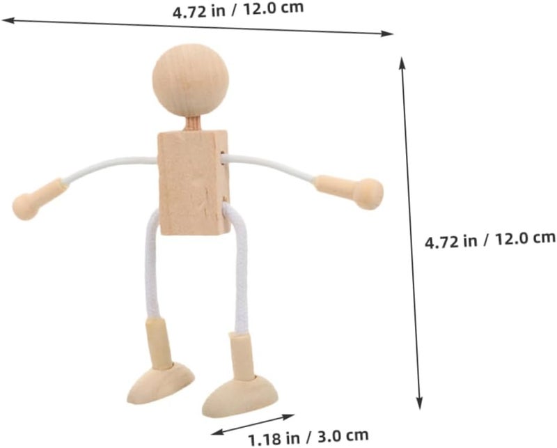 8pcs Unfinished Wooden Peg Dolls Set for Boys and Girls DIY Craft Art Projects Creative Cartoon Design for Party Decorations and Educational Play - Image 2