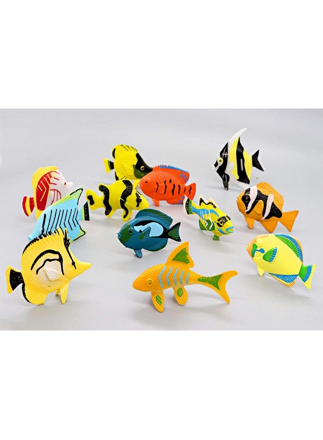HAPTIME HAPTIME 12PCS Tropical Fish Toys Set, Pastic Cute Sea Life Creatures Learning Educational Toy Party Favors for Boys, Girls, Kids  - Image 5