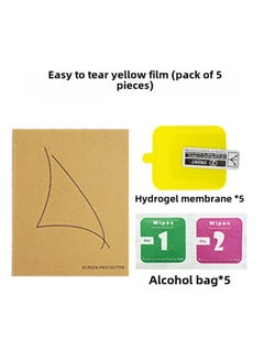 Applicable AppleWatch 9 Protective Film Apple Watch Film I8 Curved Surface HD Hydrated Film 45SE Frosted Soft Film-Color:Easy-to-tear Yellow Film (5-piece Set)-Dimensions:Iwatch*40mm(5/6/7/se Generation)