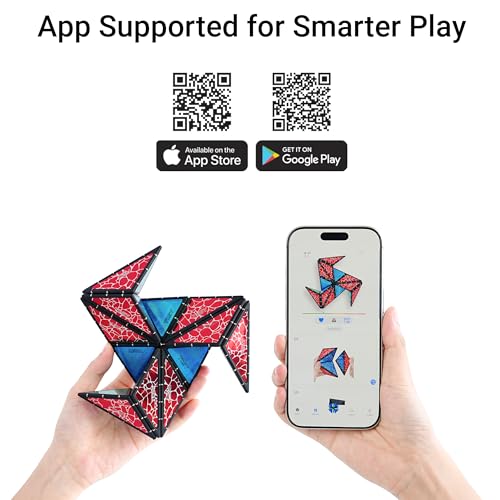 TOSY Magnet Pyramid Glow - 1 Cube Transforms into 1 Billion Shapes, 15 pcs (12 Puzzle pcs & 3 Accessories), 243 Magnets, Glowing, Christmas Stocking Stuffers Gift for Kids, Creative Puzzle STEM Toy - Image 4