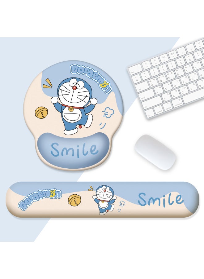 Doraemon Wrist Mouse Pad Female Wrist Rubber Wrist Pad Keyboard Hand-held Office Learning Desk Pad Mouse-Pattern:Doraemon 【package】