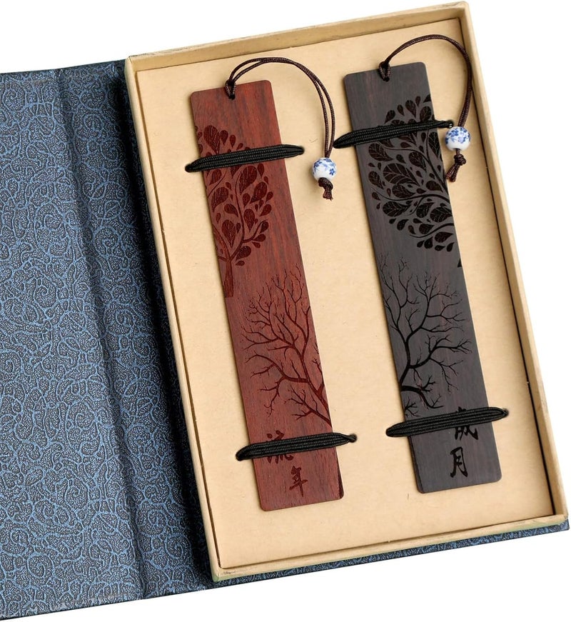 X spring Bookmark, Wooden Bookmark For Handmade Carving, Wood Bookmark For Natural Wood, Bookmarks Set With Gift Box, Book Marks For Teachers Appreciation, Birthday, Gift, Book Lovers - Image 1