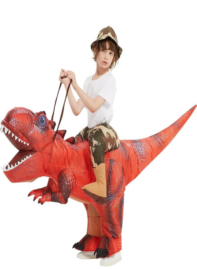 GOOSH Inflatable Dinosaur Costume for Kids Riding T Rex Funny Blow Up Boys Girls Costume for Halloween Fancy Dress Party Cosplay - Image 1