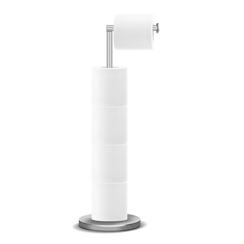 RRM Toilet Paper Holder Stand Bathroom Free Standing Toilet Paper Holder with Reserve Storage 34 Toilet Paper Rolls 22inch Stainless Steel Toilet Paper Holder Stand Brushed