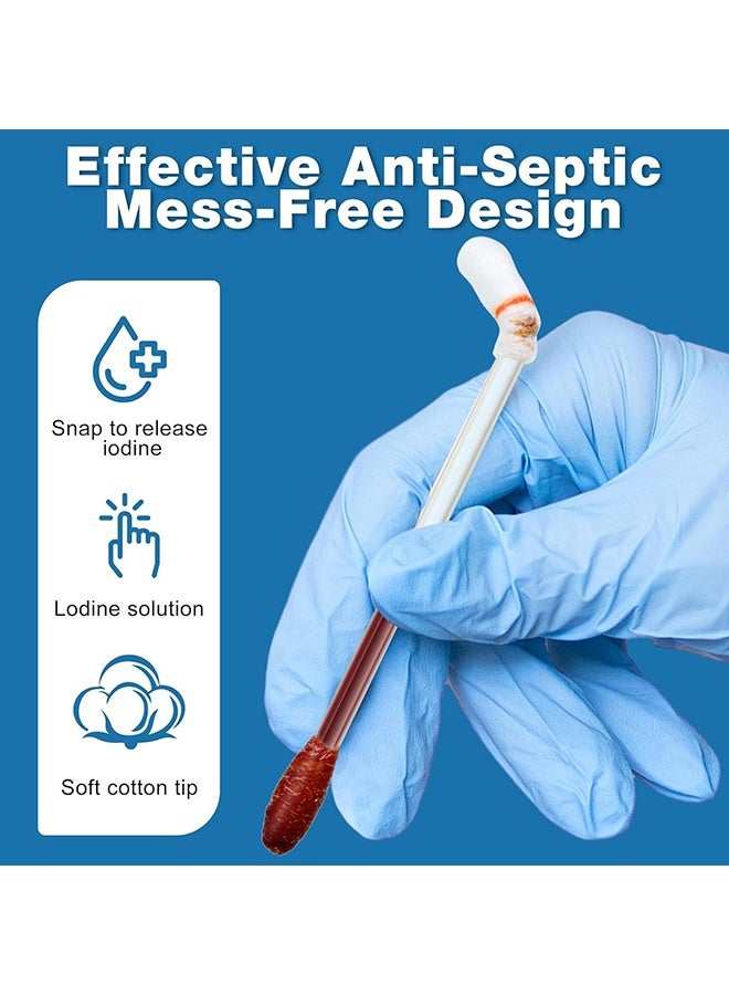سوميفون 60 قطعة أعواد قطنية يودوفور للاستخدام مرة واحدة للتعقيم في حالات الطوارئ، أعواد قطنية يودوفور معبأة بشكل فردي، لتنظيف الجروح والبشرة والكدمات والاستخدام المنزلي والخارجي والسفر والرياضة وحالات الطوارئ - Image 5