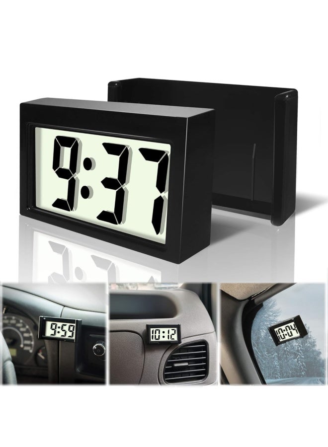 Generic Betus Car Dashboard Digital Clock - Vehicle Adhesive Clock With Jumbo Lcd Time And Day Display - Mini Automotive Stick On Watch For Car Truck Dashboard And Air Vent (Black  - Image 1
