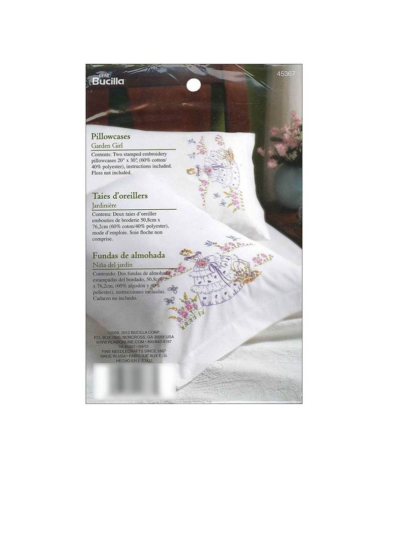 Bucilla Stamped Embroidery Pillowcase Pair 20in x 30in Garden Girl - pzsku/Z2D72ACA0B11409D67A20Z/45/_/1652186572/dc8f79e4-afd7-4033-a324-7a8f71c0a20d