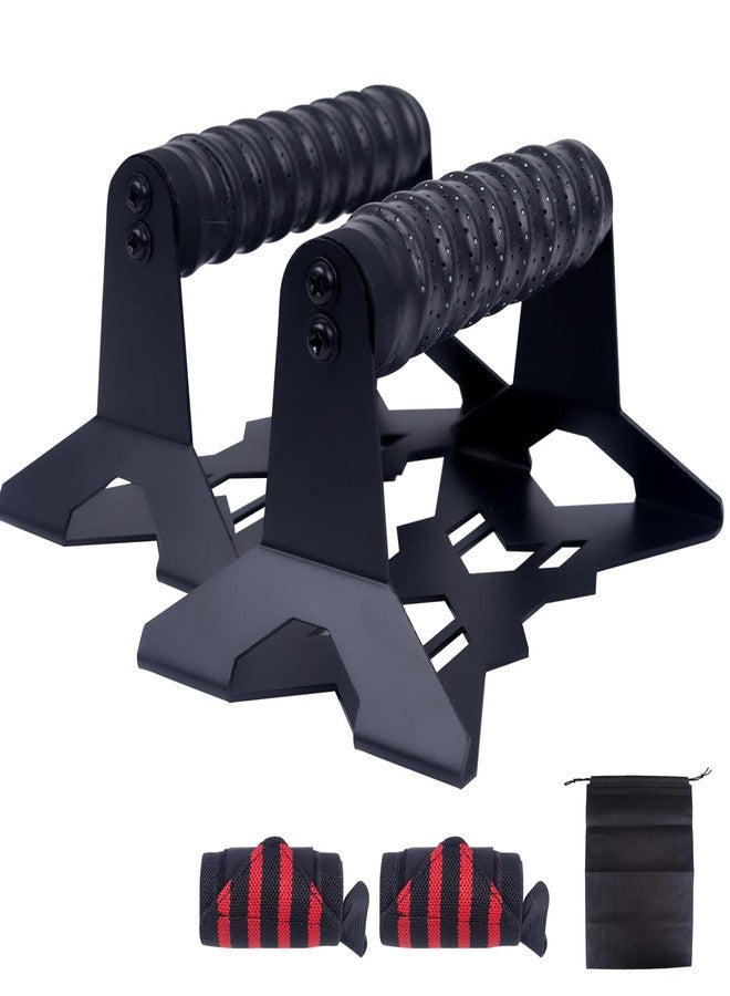 WodGod Parallettes Push Up Bars,Includes 2 wrist guards, 1 storage bag,Push Up Handles,Heavy Duty Steel Frame with Non-Slip Handle,Calisthenics Equipment for Outdoor&Home - Image 1