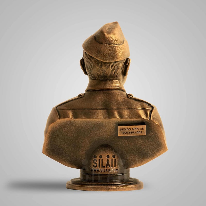 SILAII Netaji Subhas Chandra Bose Sculpture Antique Bronze 5 INCH - Image 5
