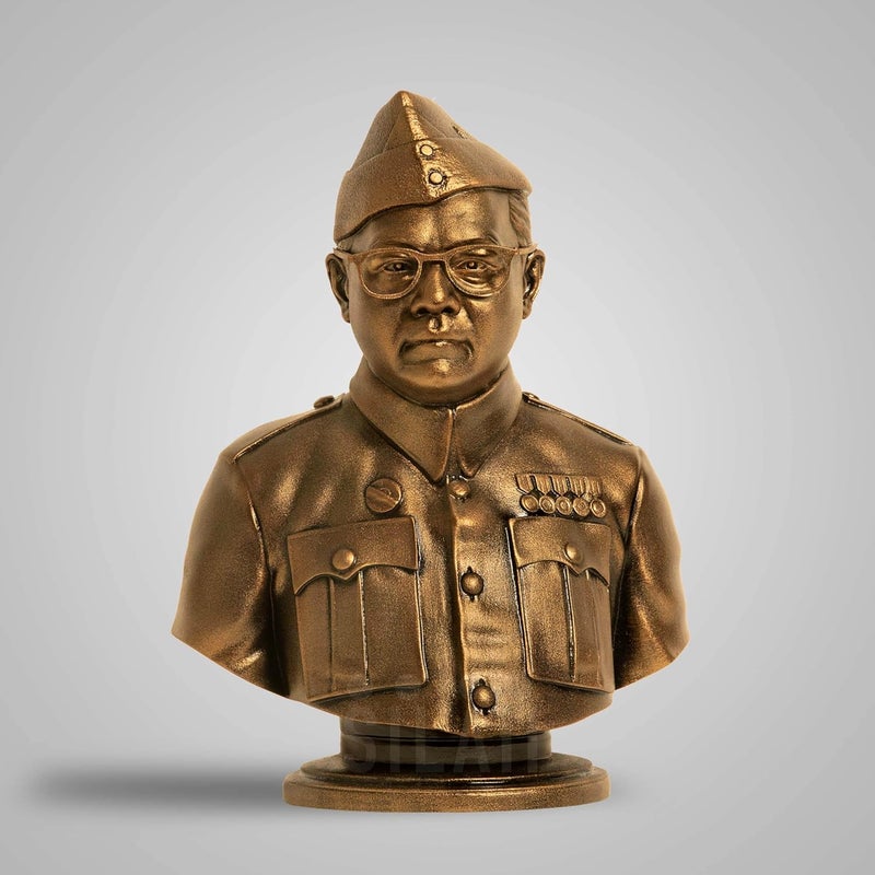 SILAII Netaji Subhas Chandra Bose Sculpture Antique Bronze 5 INCH - Image 1