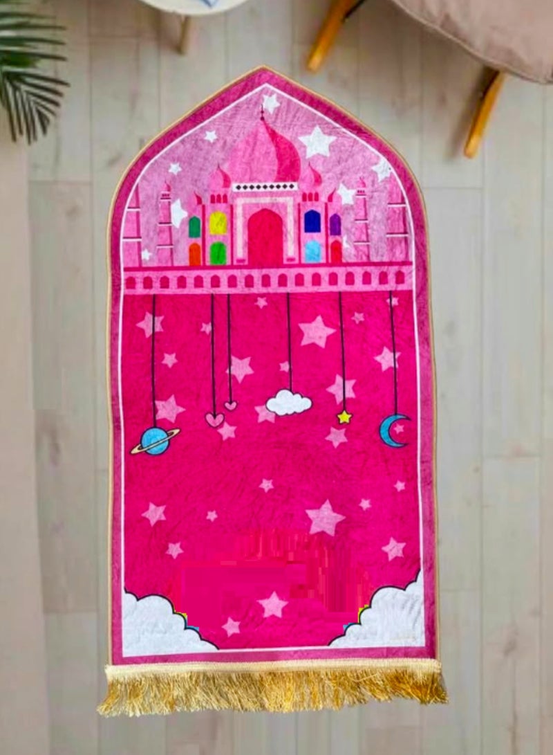 Boxwoods 2 PCS Of Islamic Children's Prayer Rugs Boys And Girls  Perfect Gift For Ramadan Kareem  And Umrah Mubarak - Image 3