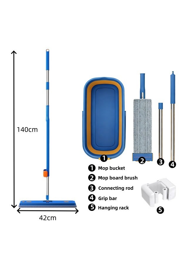 Mop Clean Furniture Sets, Hand Wash Free Mop, Household Floor Cleaning Mop, 360° Rotating Head And Dual Scraper Design, Applicable To Floor And Glass, Adjustable Handle - Image 2