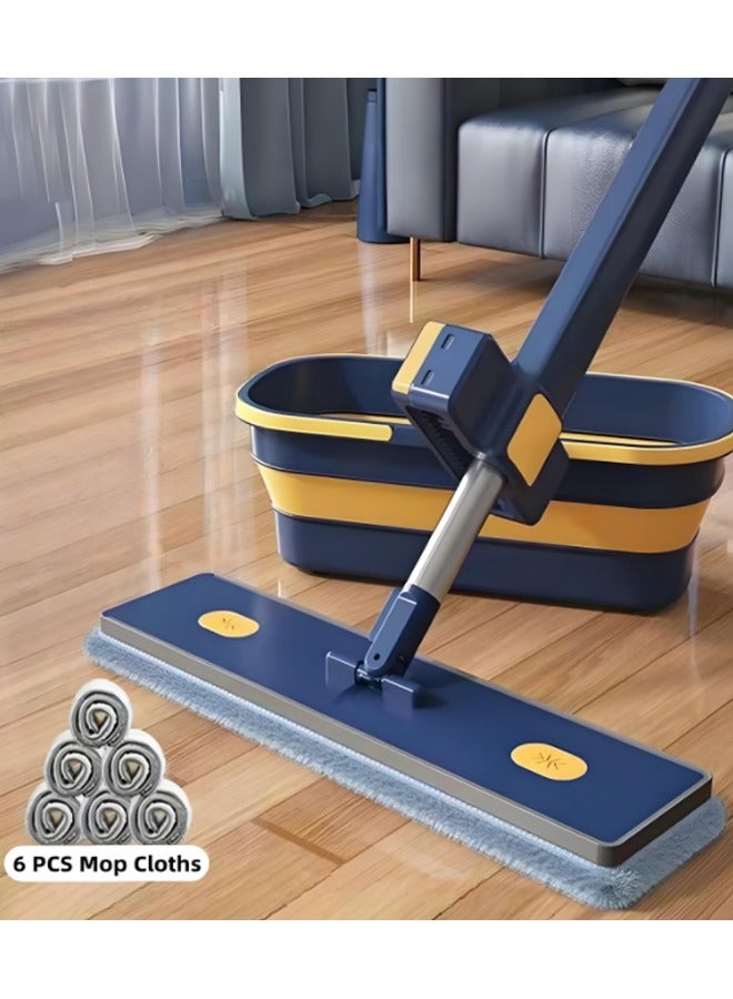 Mop Clean Furniture Sets, Hand Wash Free Mop, Household Floor Cleaning Mop, 360° Rotating Head And Dual Scraper Design, Applicable To Floor And Glass, Adjustable Handle - Image 1