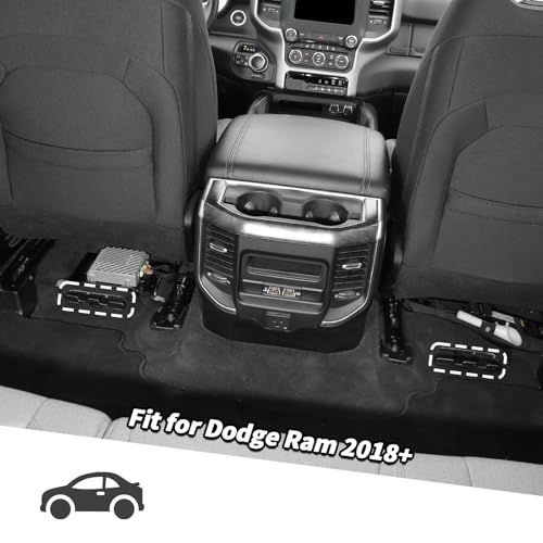 Jimen Fit for Dodge Ram 2018-2024, 2PCS Rear Under Seat Air Vent Protector Cover Interior Black Accessories - Image 2