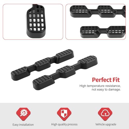 Jimen Fit for Dodge Ram 2018-2024, 2PCS Rear Under Seat Air Vent Protector Cover Interior Black Accessories - Image 4