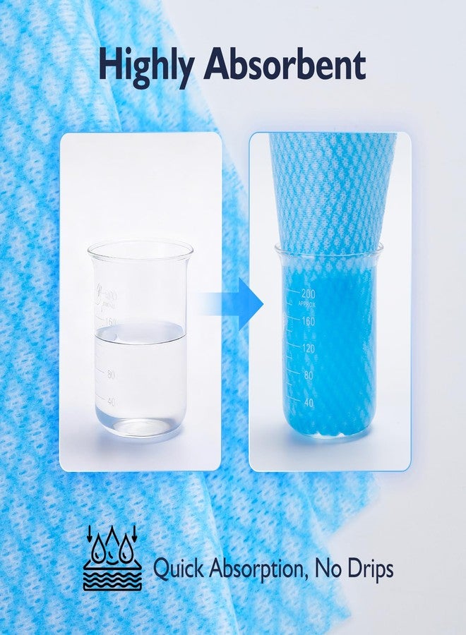 Volokitx 60 Pack 13.8×15.7 in Disposable Dish Cloths for Kitchen, Bathroom & Daily Cleaning – Durable & Short-Term Reusable Cleaning Cloths (Blue - Image 5