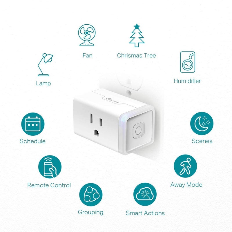 Kasa Smart قابس HS103P4، مخرج واي فاي ذكي للمنزل يعمل مع أليكسا، إيكو، جوجل هوم و IFTTT، لا حاجة إلى محور، تحكم عن بُعد، 15 أمبير، معتمد من UL، عبوة 4، أبيض - Image 3