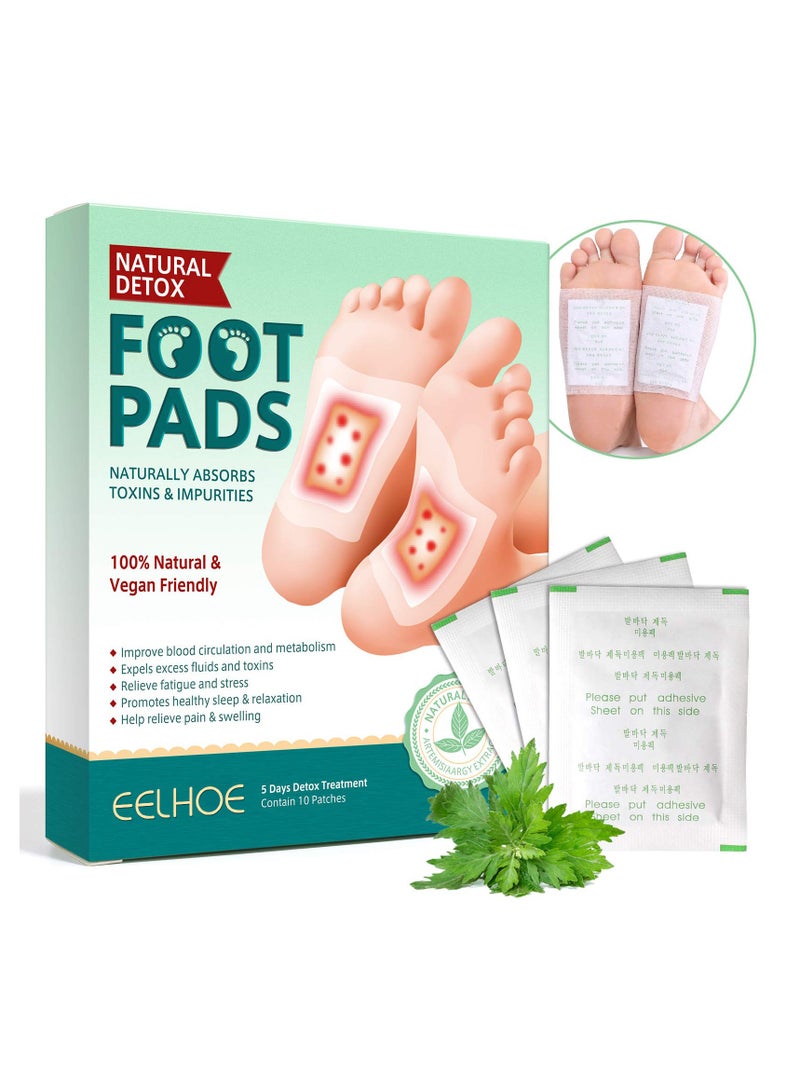 EELHOE 10 Pieces Of Wormwood Foot Patch To Relieve Fatigue, Beauty And Health, Sleep Foot Patch, Foot Care Patch, Moisture Removal Wormwood Foot Patch  - Image 1