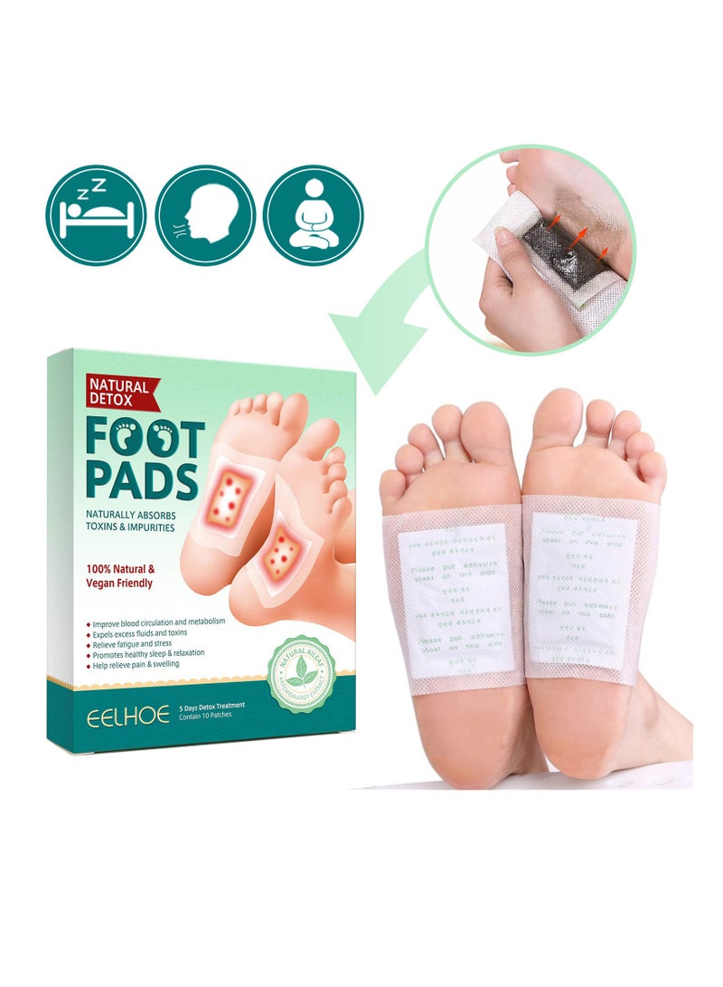 EELHOE 10 Pieces Of Wormwood Foot Patch To Relieve Fatigue, Beauty And Health, Sleep Foot Patch, Foot Care Patch, Moisture Removal Wormwood Foot Patch  - Image 4