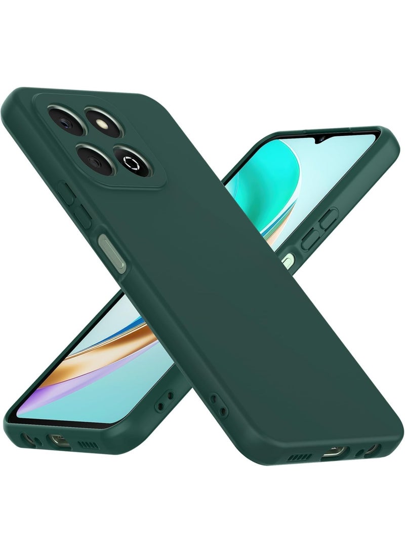 Muzz Case for Honor X7d Liquid Gel Rubber Bumper Case with Soft Microfiber Lining Cushion Slim Shockproof Protective with Camera Protection Cover for Honor X7d 5G (Green) - Image 3