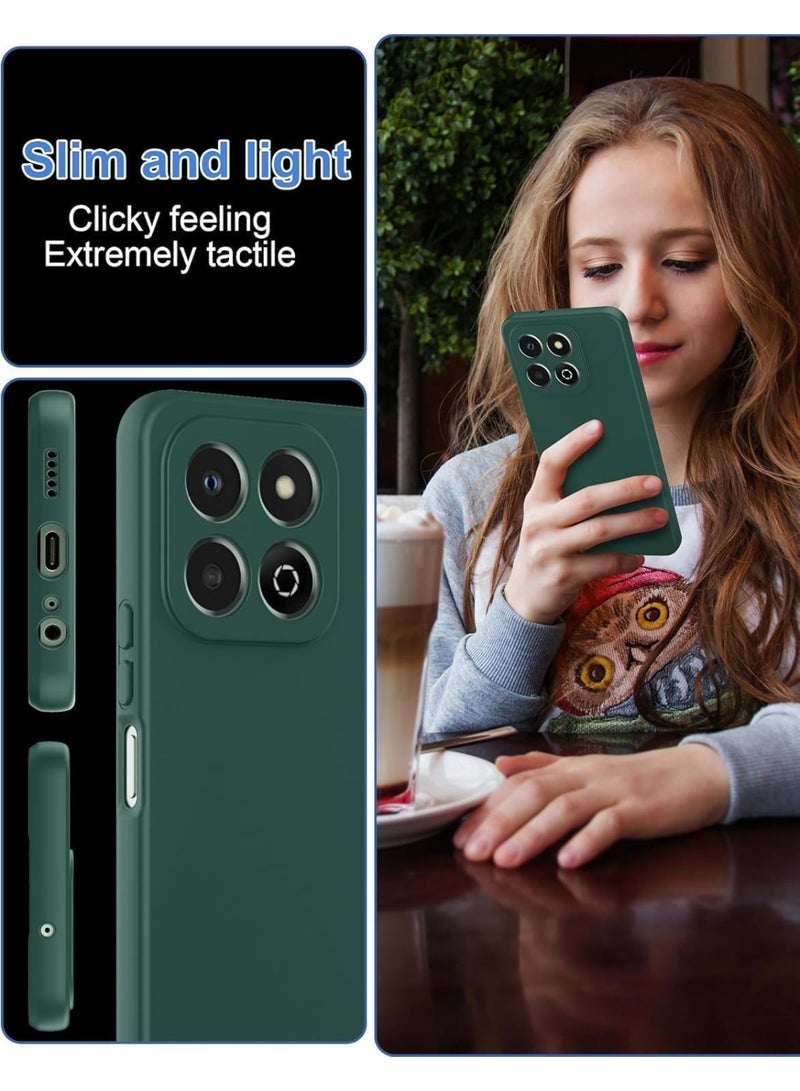 Muzz Case for Honor X7d Liquid Gel Rubber Bumper Case with Soft Microfiber Lining Cushion Slim Shockproof Protective with Camera Protection Cover for Honor X7d 5G (Green) - Image 5
