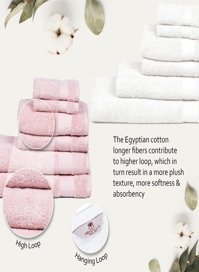 محلة مجموعة مناشف حمام مهالا من القطن المصري 100%، 6 قطع كبيرة الحجم، 600 غرام/متر مربع، قطن أصلي نقي، فائق النعومة، عالي الامتصاص، سريع الجفاف، من أساسيات الحمام، ديكور، منشفة أطفال! مناسبة للاستحمام، اليدين، والوجه. (وردي) - Image 5