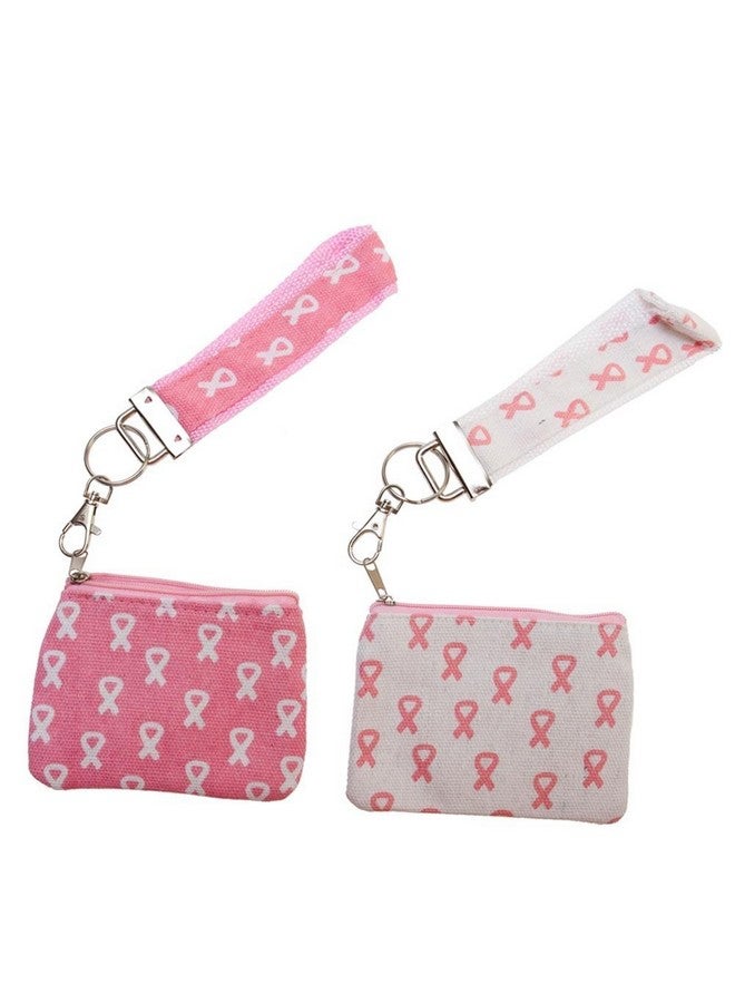 Pink Ribbon Wristlet Coin Purse