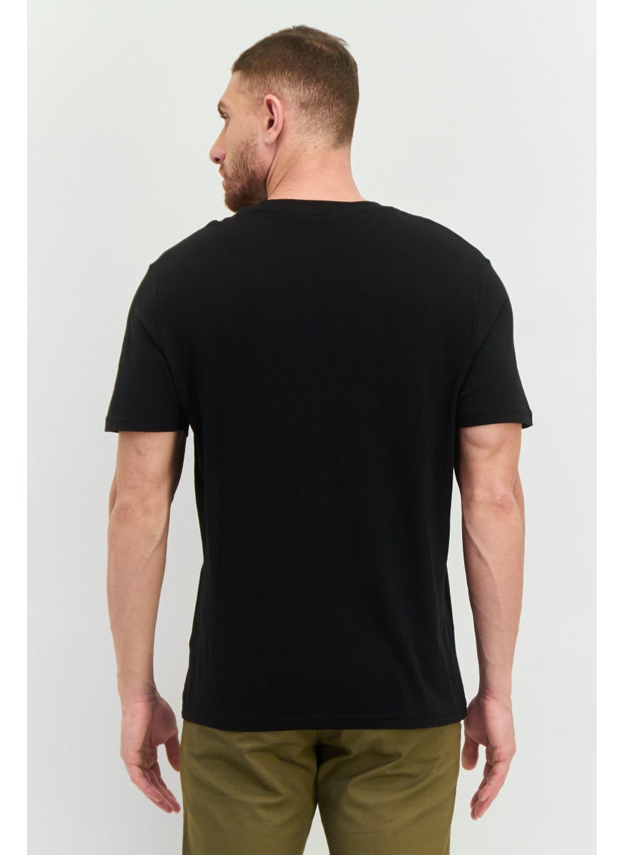 Ben Sherman - Men Crew Neck Short Sleeves Brand Logo T-Shirt, Black - Image 1