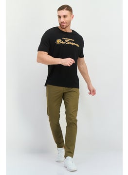 Ben Sherman Men Crew Neck Short Sleeves Brand Logo T-Shirt, Black  - Image 2